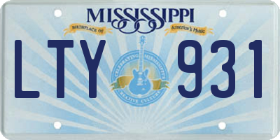 MS license plate LTY931