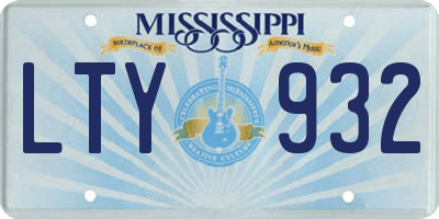 MS license plate LTY932