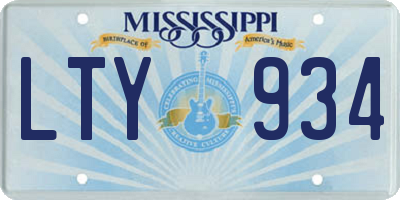 MS license plate LTY934