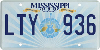 MS license plate LTY936