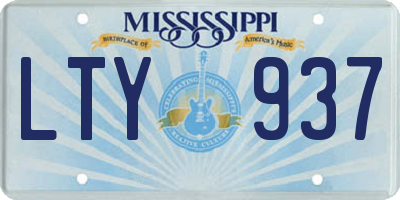 MS license plate LTY937