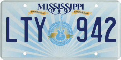 MS license plate LTY942