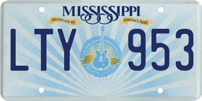 MS license plate LTY953