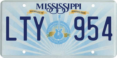 MS license plate LTY954