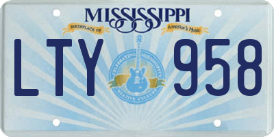 MS license plate LTY958