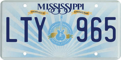 MS license plate LTY965