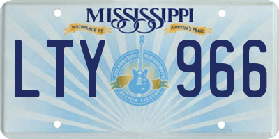MS license plate LTY966