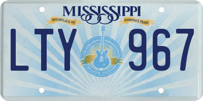 MS license plate LTY967