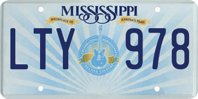 MS license plate LTY978