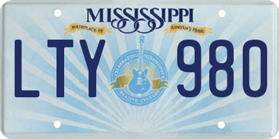 MS license plate LTY980