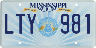 MS license plate LTY981