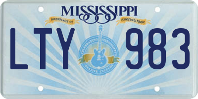 MS license plate LTY983