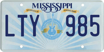 MS license plate LTY985