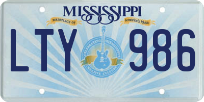 MS license plate LTY986