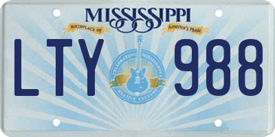 MS license plate LTY988