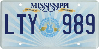 MS license plate LTY989