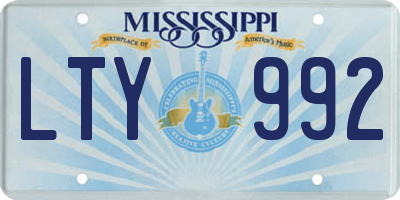 MS license plate LTY992