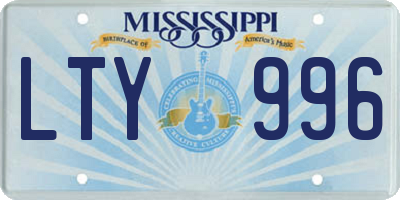 MS license plate LTY996