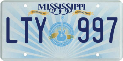 MS license plate LTY997