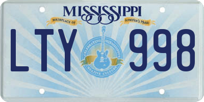 MS license plate LTY998
