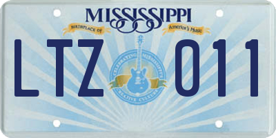 MS license plate LTZ011