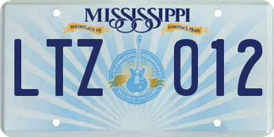 MS license plate LTZ012