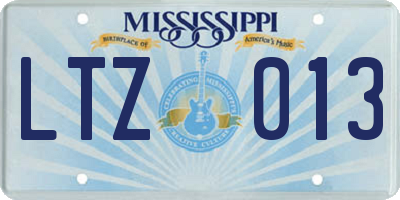 MS license plate LTZ013
