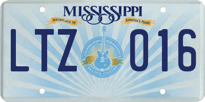 MS license plate LTZ016