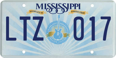 MS license plate LTZ017
