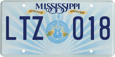 MS license plate LTZ018