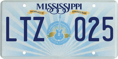 MS license plate LTZ025