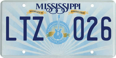 MS license plate LTZ026