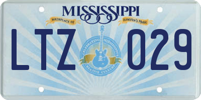 MS license plate LTZ029