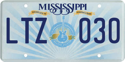MS license plate LTZ030