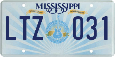 MS license plate LTZ031