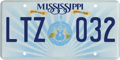 MS license plate LTZ032