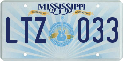 MS license plate LTZ033