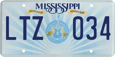 MS license plate LTZ034