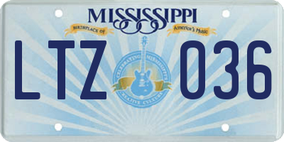 MS license plate LTZ036
