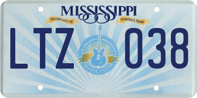 MS license plate LTZ038