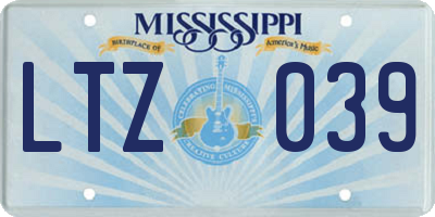 MS license plate LTZ039