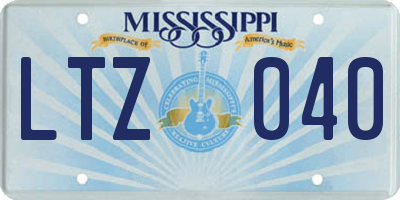 MS license plate LTZ040