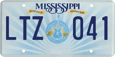 MS license plate LTZ041
