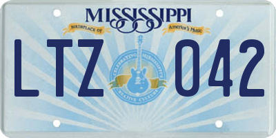 MS license plate LTZ042