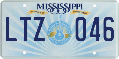 MS license plate LTZ046