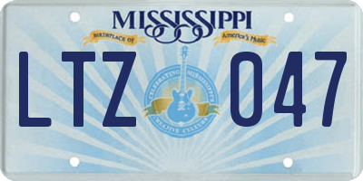 MS license plate LTZ047