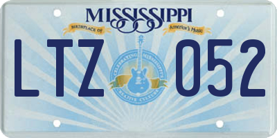 MS license plate LTZ052