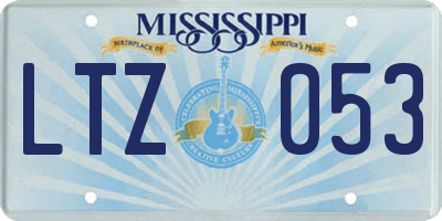 MS license plate LTZ053