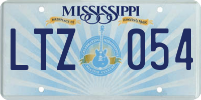 MS license plate LTZ054