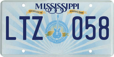 MS license plate LTZ058
